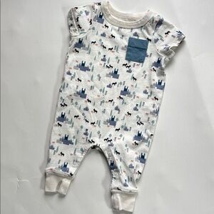 Tea Collection Romper Short Sleeve Llama Print 0-3 Months